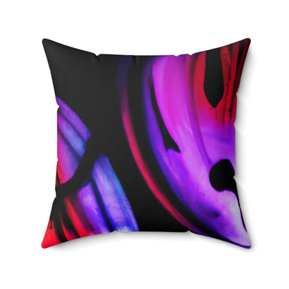 "Exploring Contrasts: A Colorful Dance of Luminance and Chromatic Aberration" - The Alien Square Pillow