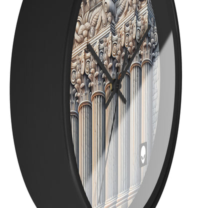 "3D Wall Columns: An Architectural Artpiece" - The Alien Wall Clock Trompe-l'oeil Style