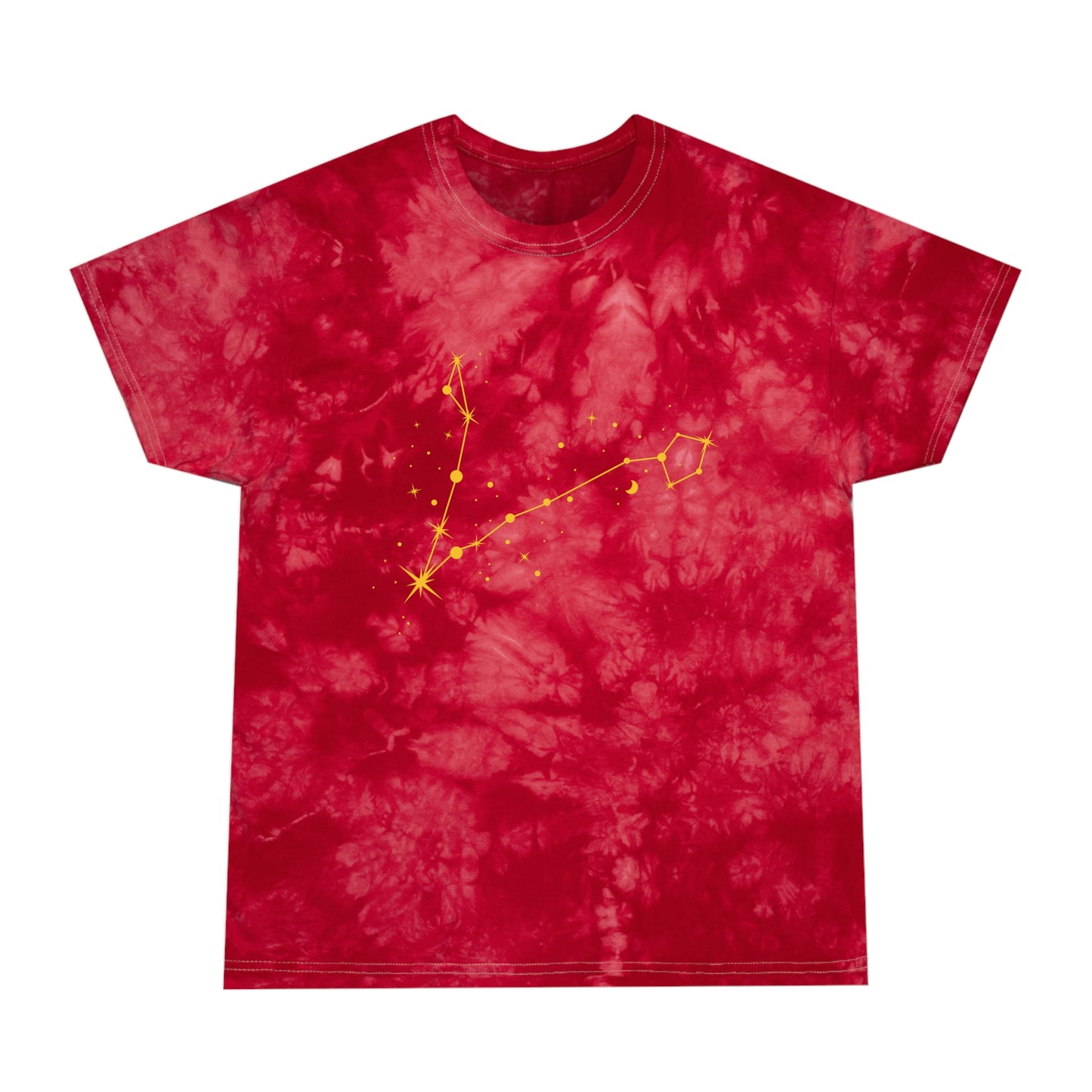 Constelación de estrellas de Piscis: camiseta con efecto tie-dye alienígena, cristal