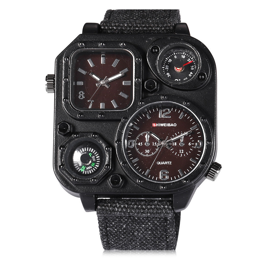 Reloj militar para hombre con esfera personalizada y zona horaria múltiple