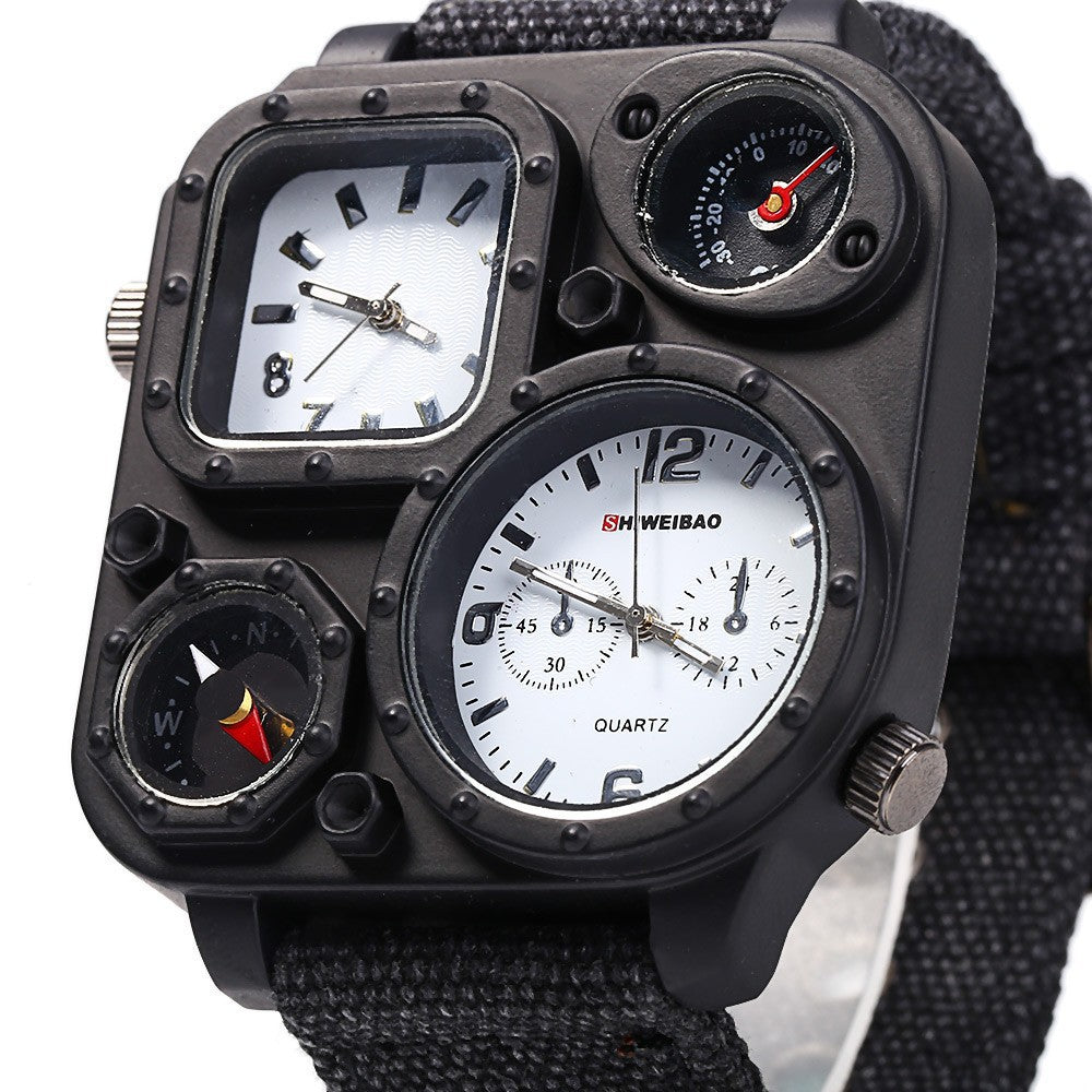 Reloj militar para hombre con esfera personalizada y zona horaria múltiple