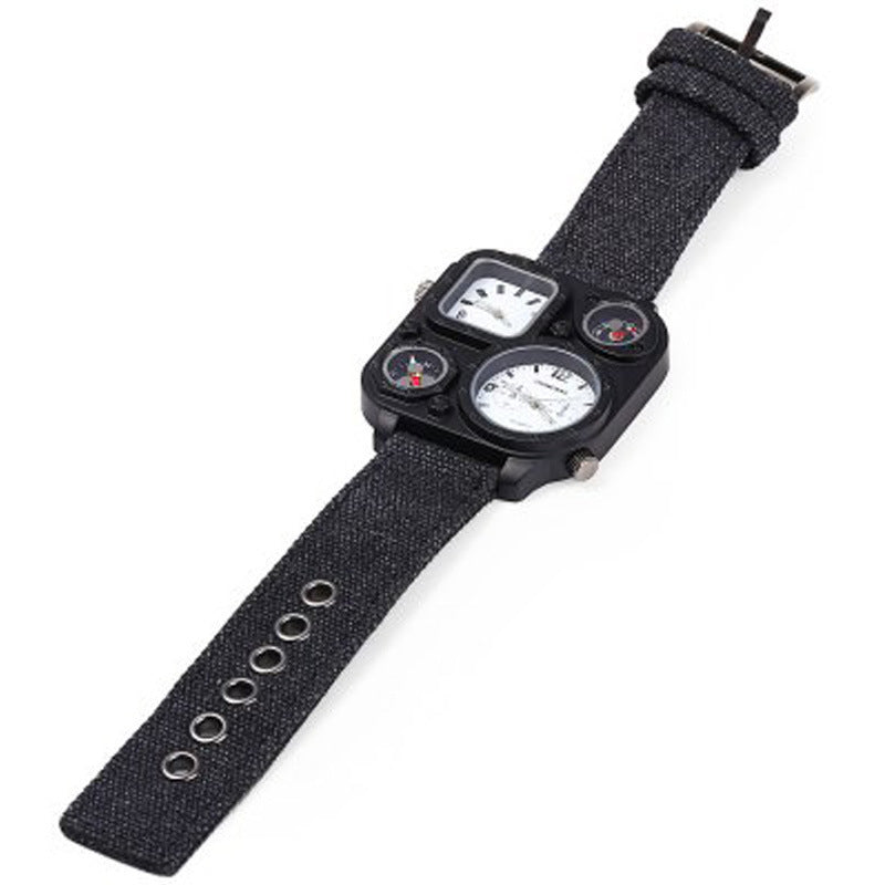 Reloj militar para hombre con esfera personalizada y zona horaria múltiple