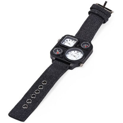 Reloj militar para hombre con esfera personalizada y zona horaria múltiple