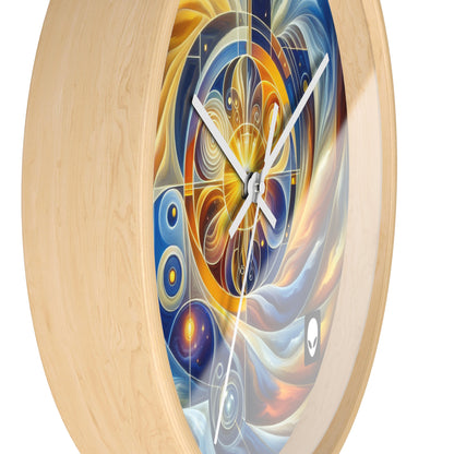 "Divinidad ascendente: un despertar espiritual en una geometría vibrante" - El reloj de pared alienígena estilo arte religioso