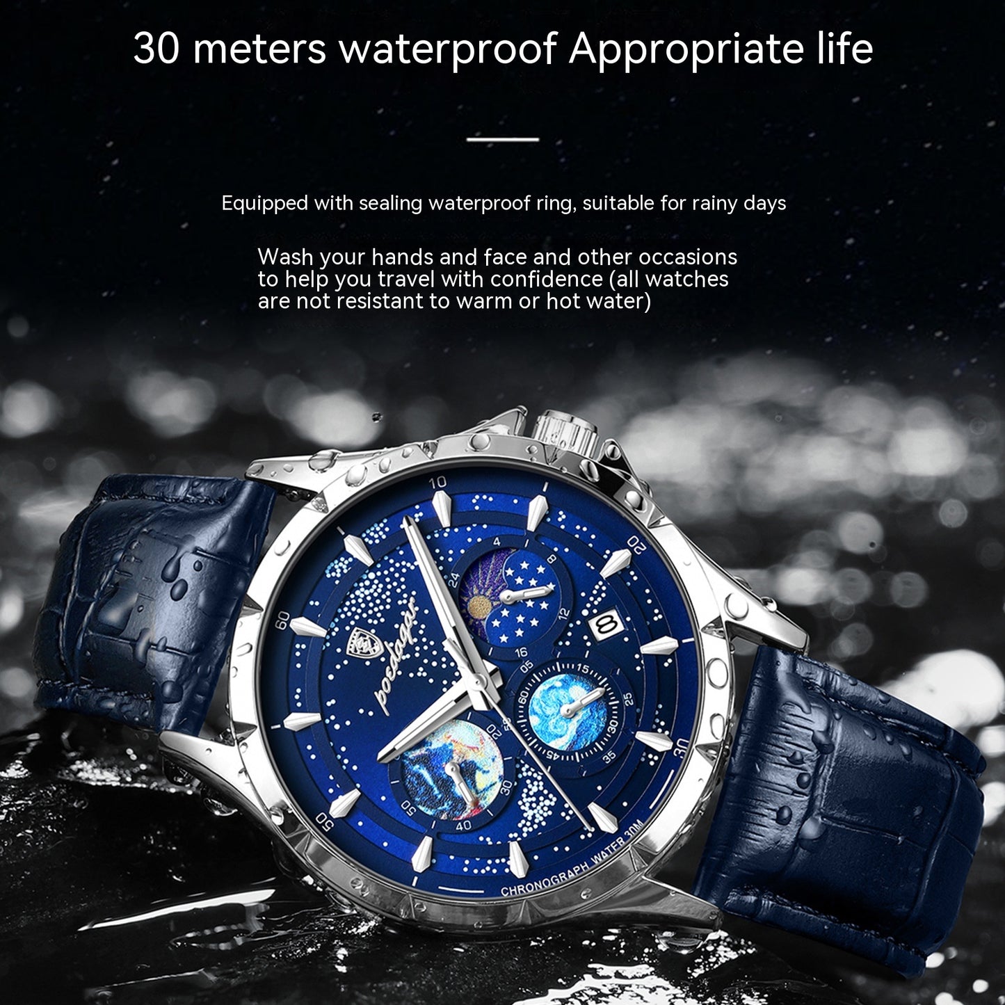 Reloj luminoso multifuncional para hombre resistente al agua