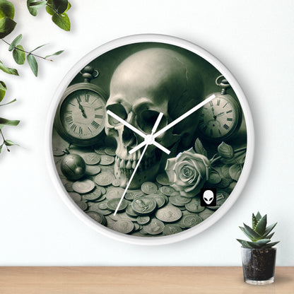 "Lingering Decay" - El reloj de pared alienígena estilo de pintura Vanitas