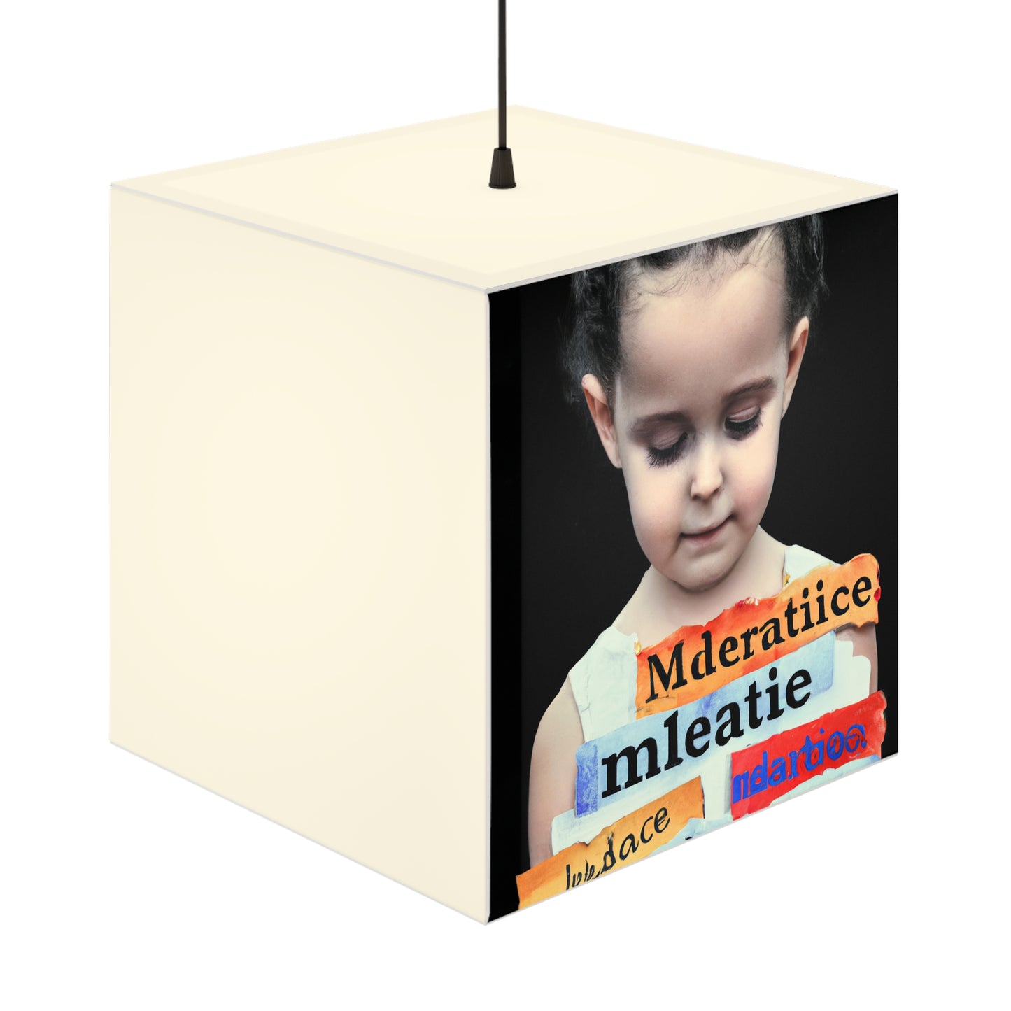 "Anxious Beginnings: A Child's Uncertain Futurescape". - The Alien Light Cube Lamp