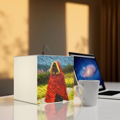 The Tattered Red Cloaked Stranger - The Alien Light Cube Lamp