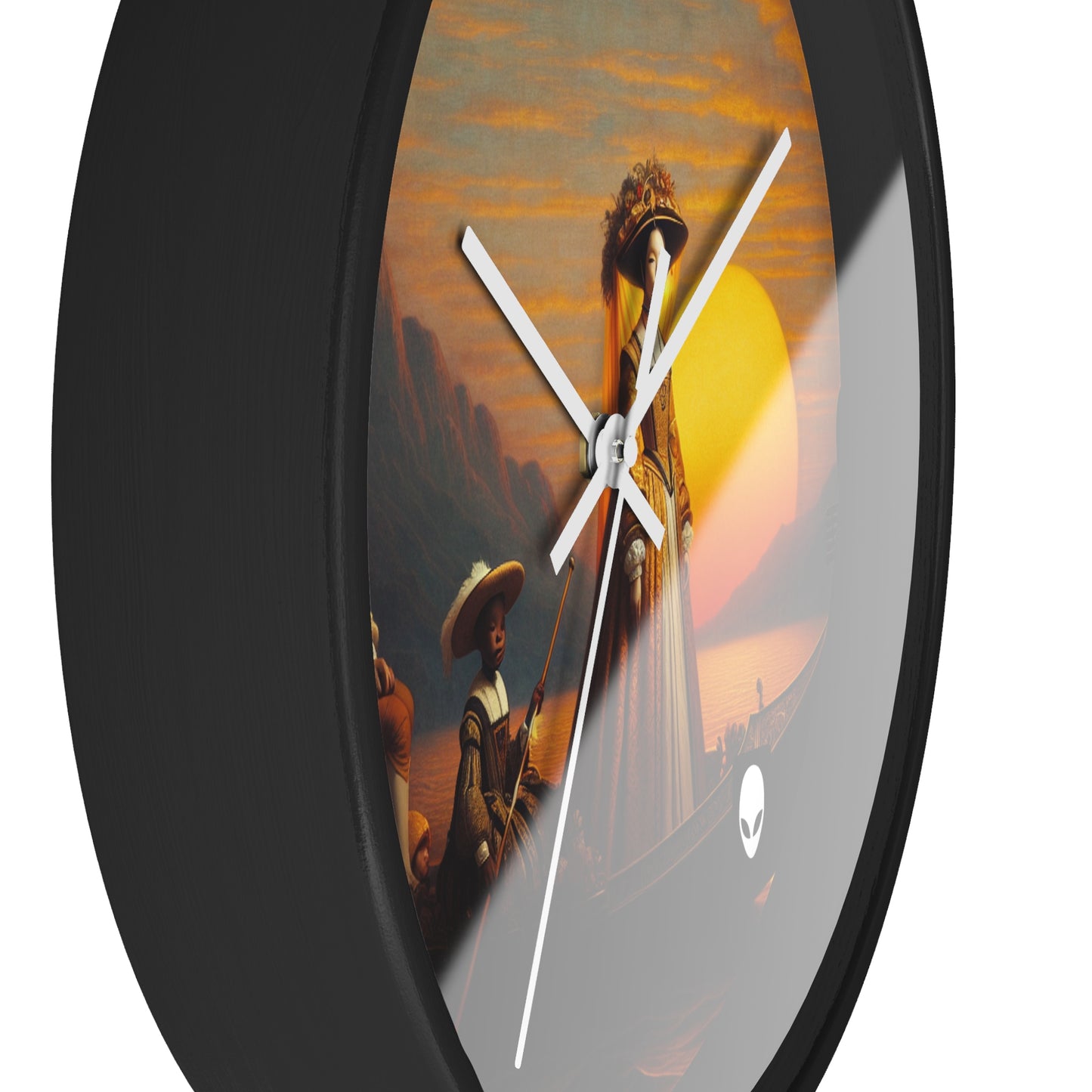 "Golden Twilight in the Italian Gondola" - The Alien Wall Clock Renaissance Art Style