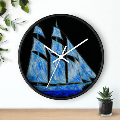 "El velero azul y las velas blancas: Una aventura de libertad en el mar" - The Alien Wall Clock