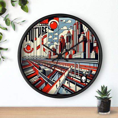 "Constructing Ideas: A Typographic Landscape" - The Alien Wall Clock Constructivism Style