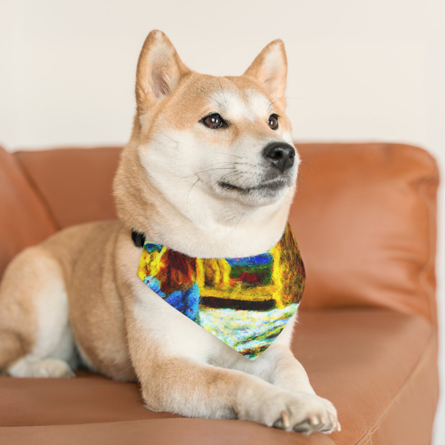 "A lo largo de las orillas del río de los dolores" - El collar de bandana para mascotas alienígenas