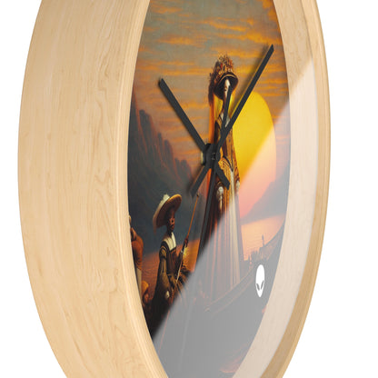 "Golden Twilight in the Italian Gondola" - The Alien Wall Clock Renaissance Art Style