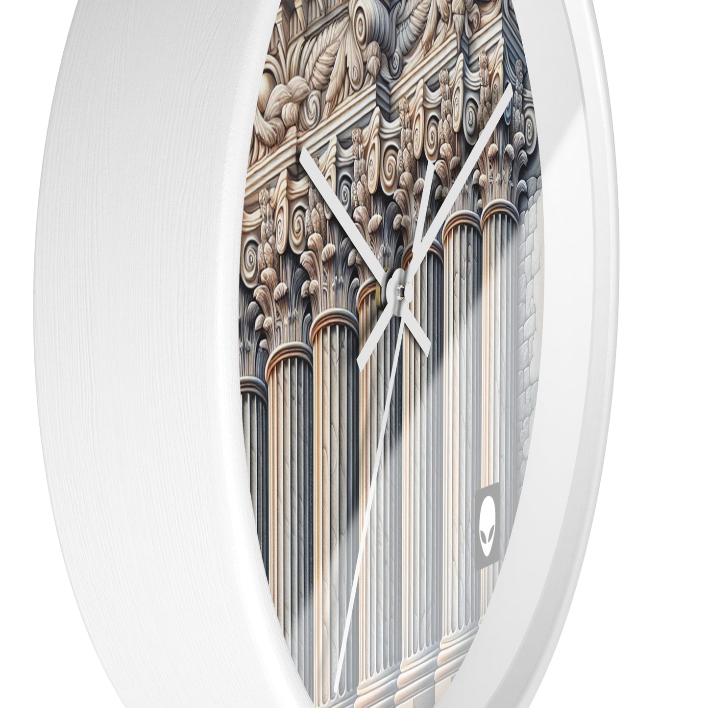 "Columnas de pared 3D: una obra de arte arquitectónica": el reloj de pared alienígena estilo trompe-l'oeil