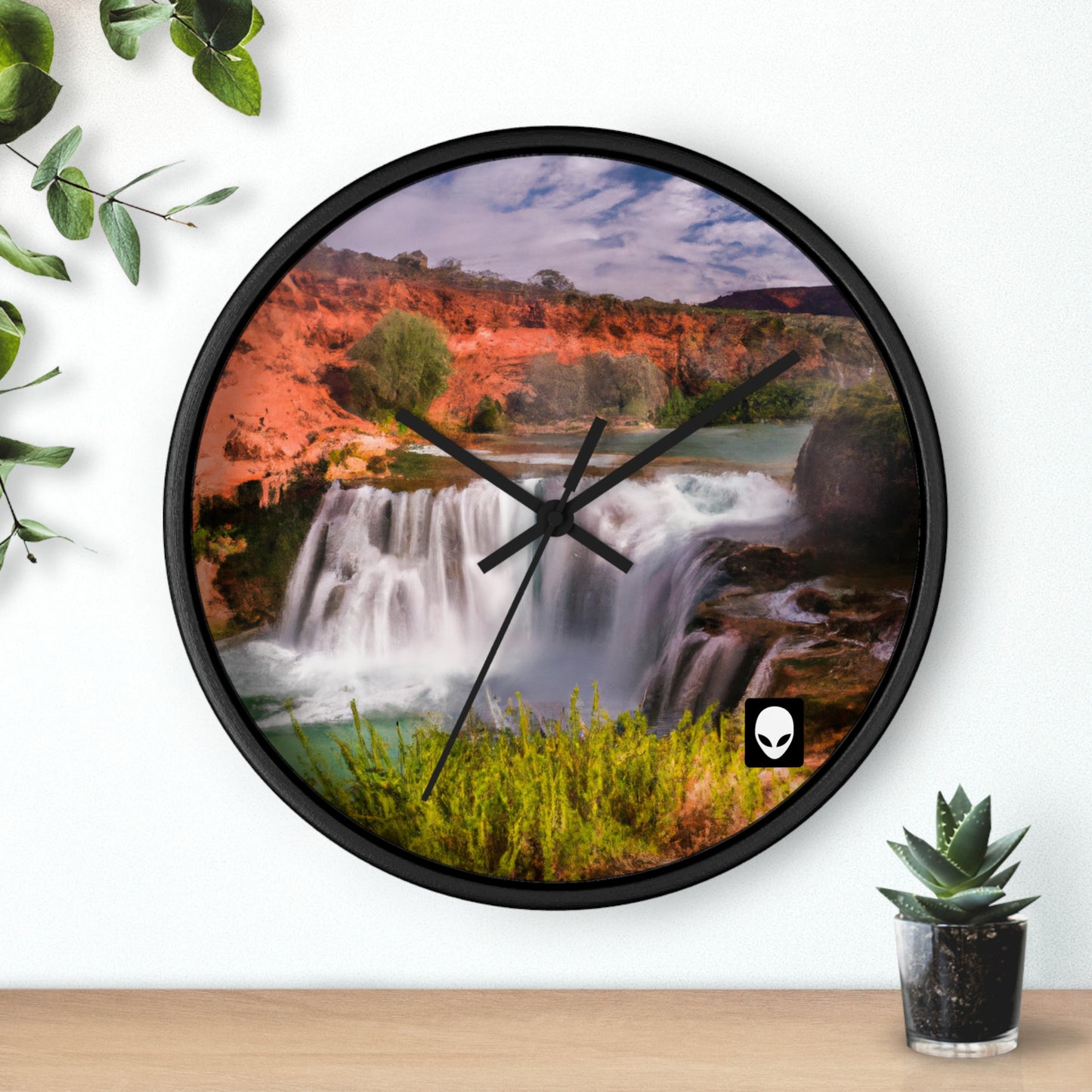 "Capturando la belleza de la naturaleza: creando un paisaje icónico en un arte vibrante" - The Alien Wall Clock