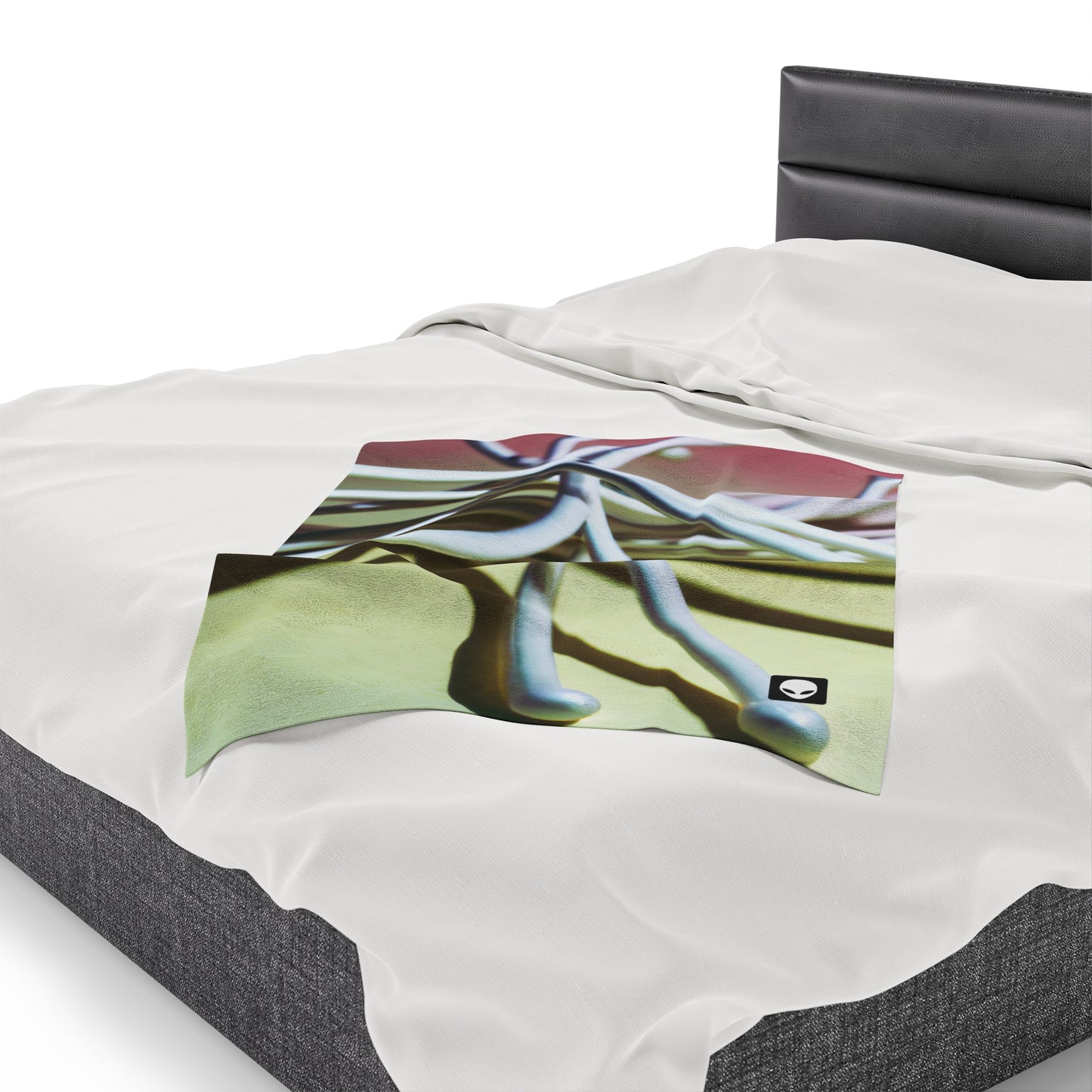 "Abstract Artistry: Constructing Emotion from Common Objects" - The Alien Velveteen Plush Blanket