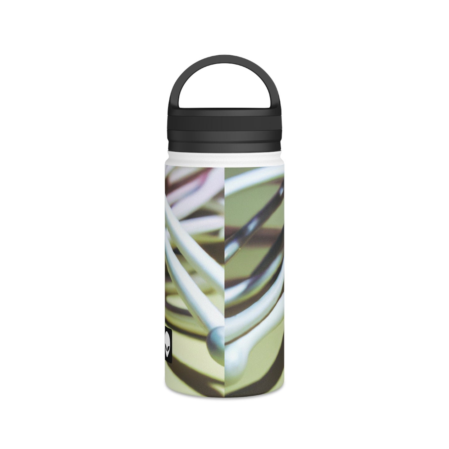 "Abstract Artistry: Constructing Emotion from Common Objects" - The Alien Stainless Steel Water Bottle, Handle Lid