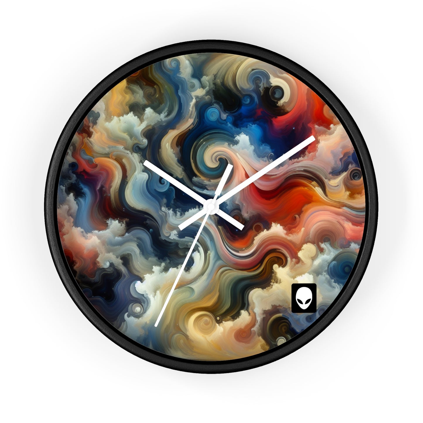 "Chaotic Balance: A Universe of Color" - The Alien Wall Clock Abstract Art Style