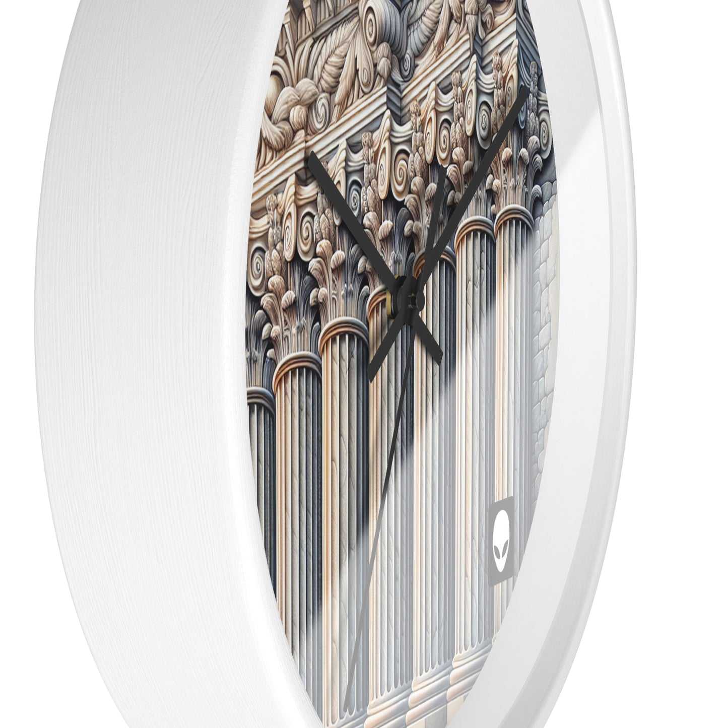 "3D Wall Columns: An Architectural Artpiece" - The Alien Wall Clock Trompe-l'oeil Style