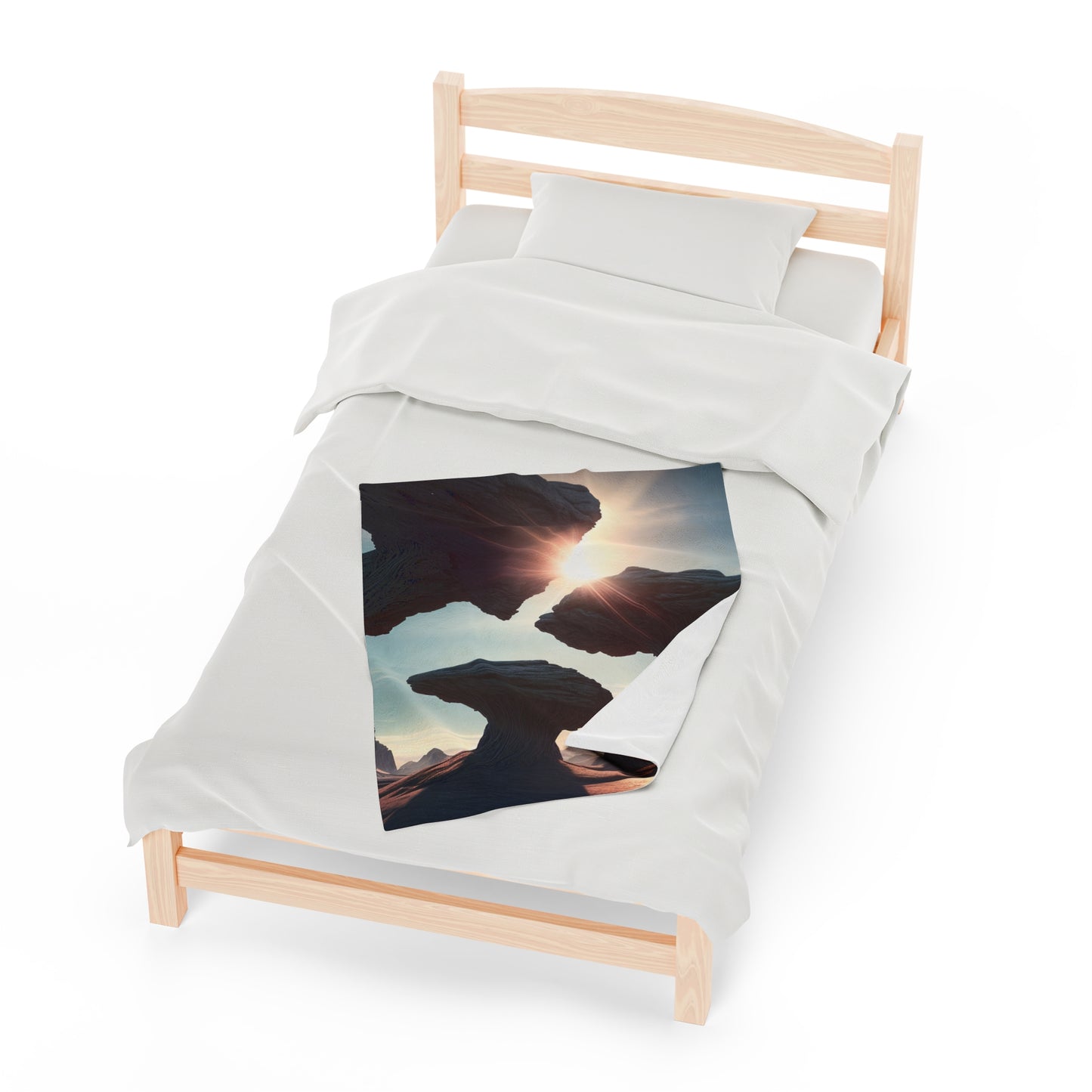 "Alien Landscape Odyssey" - The Alien Velveteen Plush Blanket