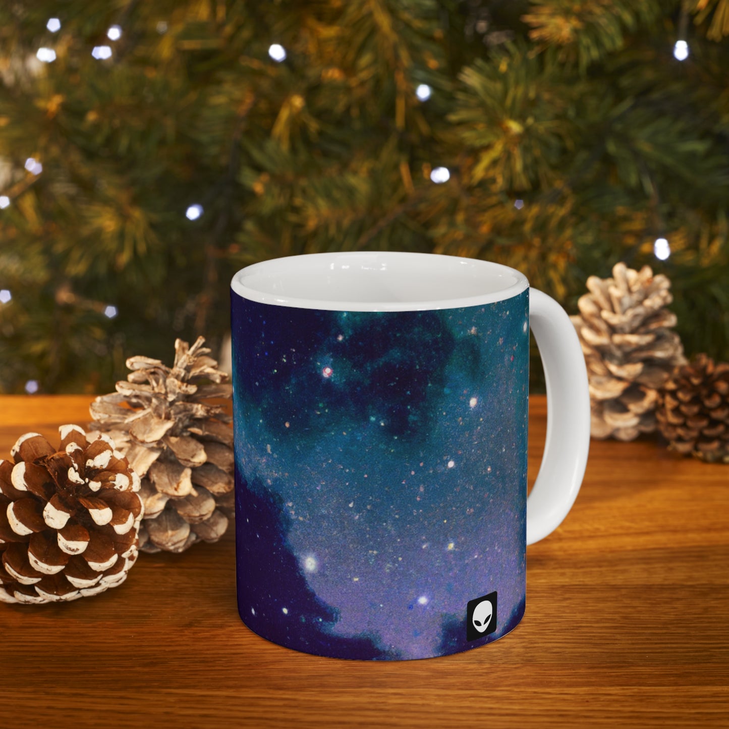 "Sinfonía celestial de medianoche" - La taza de cerámica alienígena 11 oz