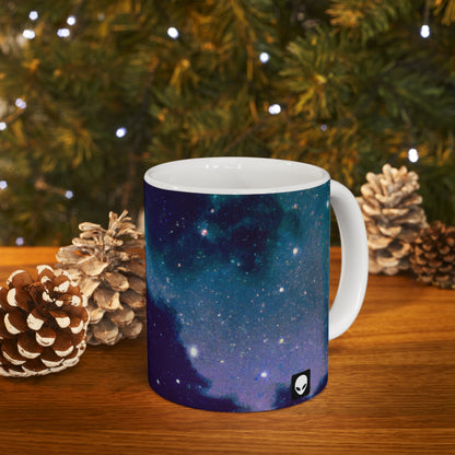 "Sinfonía celestial de medianoche" - La taza de cerámica alienígena 11 oz