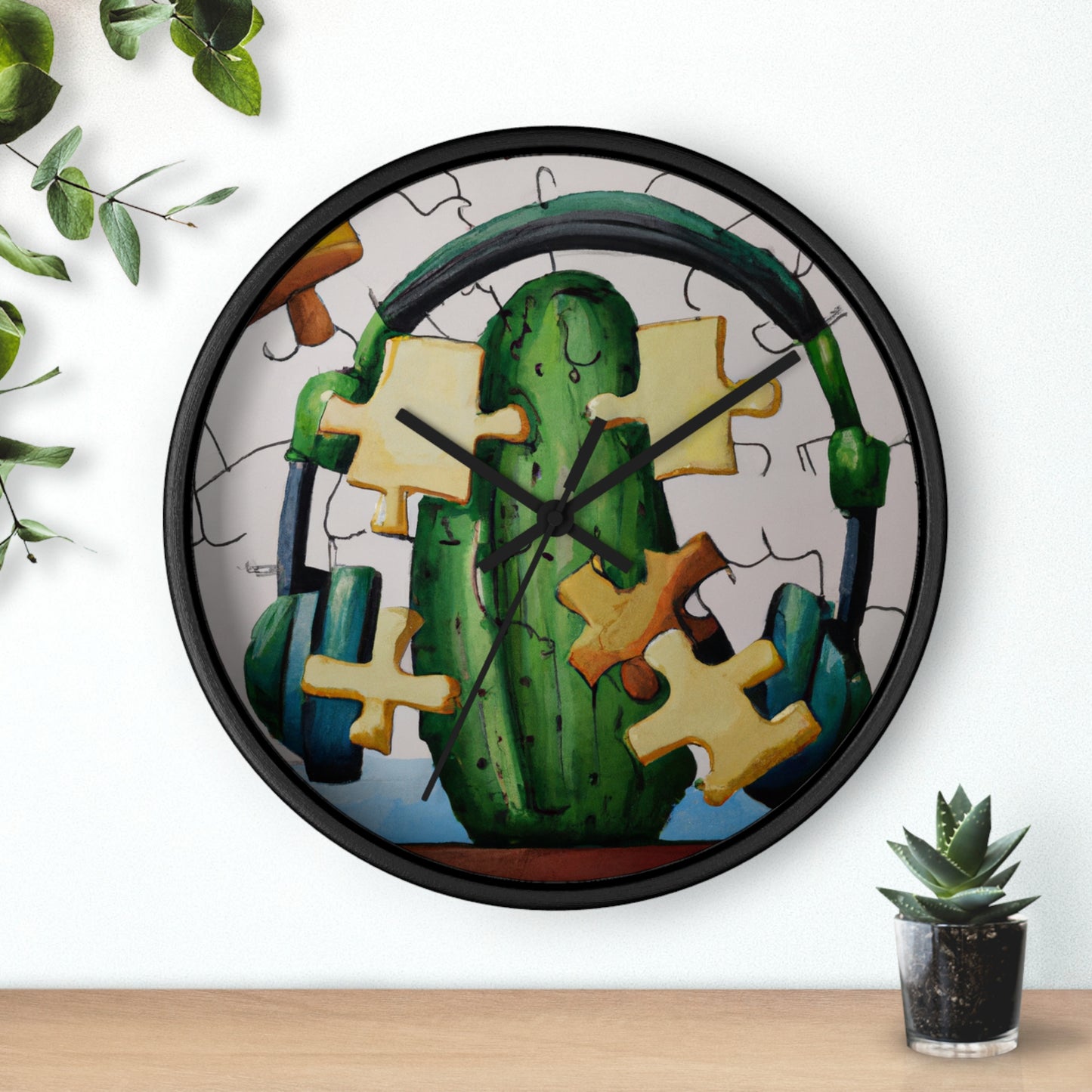 "Cactified Puzzle Time" - The Alien Wall Clock