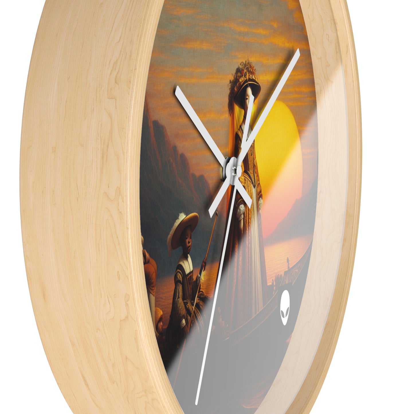 "Golden Twilight in the Italian Gondola" - The Alien Wall Clock Renaissance Art Style