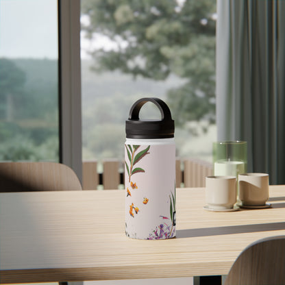 "Exploring Nature's Palette: An Experiment in Abstract Art" - The Alien Stainless Steel Water Bottle, Handle Lid