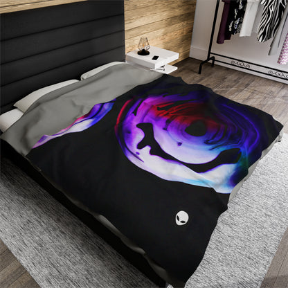 "Exploring Contrasts: A Colorful Dance of Luminance and Chromatic Aberration" - The Alien Velveteen Plush Blanket