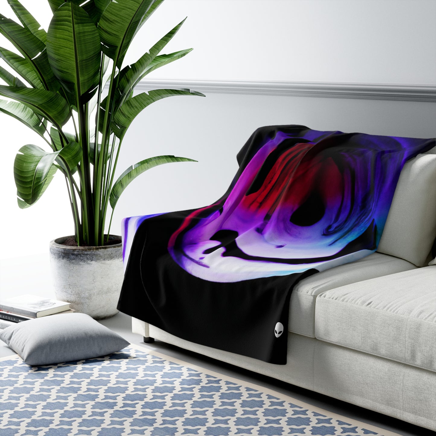 "Exploring Contrasts: A Colorful Dance of Luminance and Chromatic Aberration" - The Alien Sherpa Fleece Blanket