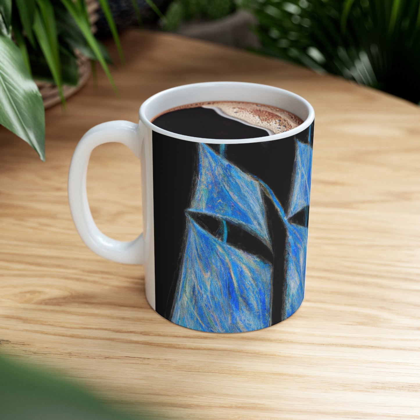 „El velero azul y las velas blancas: Una aventura de libertad en el mar“ – The Alien Keramiktasse 11 oz