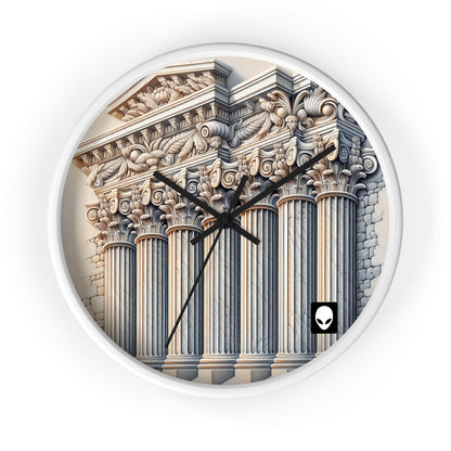 "3D Wall Columns: An Architectural Artpiece" - The Alien Wall Clock Trompe-l'oeil Style