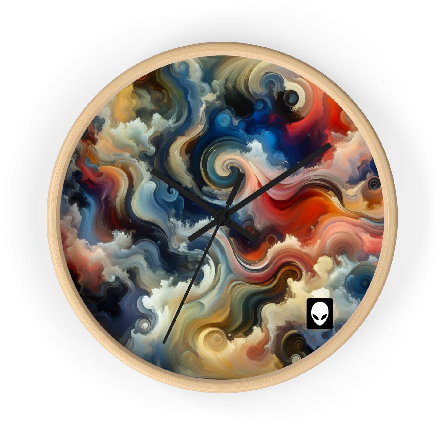 "Chaotic Balance: A Universe of Color" - The Alien Wall Clock Abstract Art Style