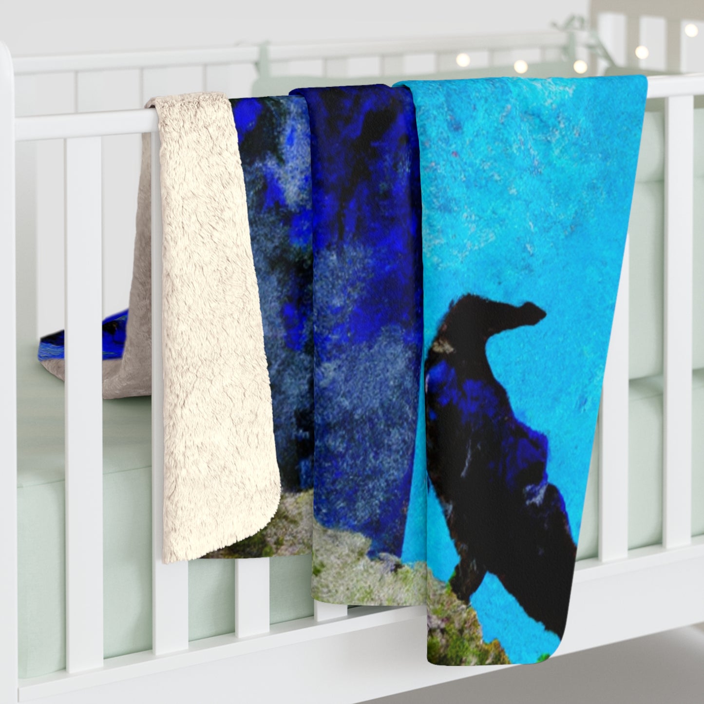 "Crow's Perch on a Waning Tower" - The Alien Sherpa Fleece Blanket