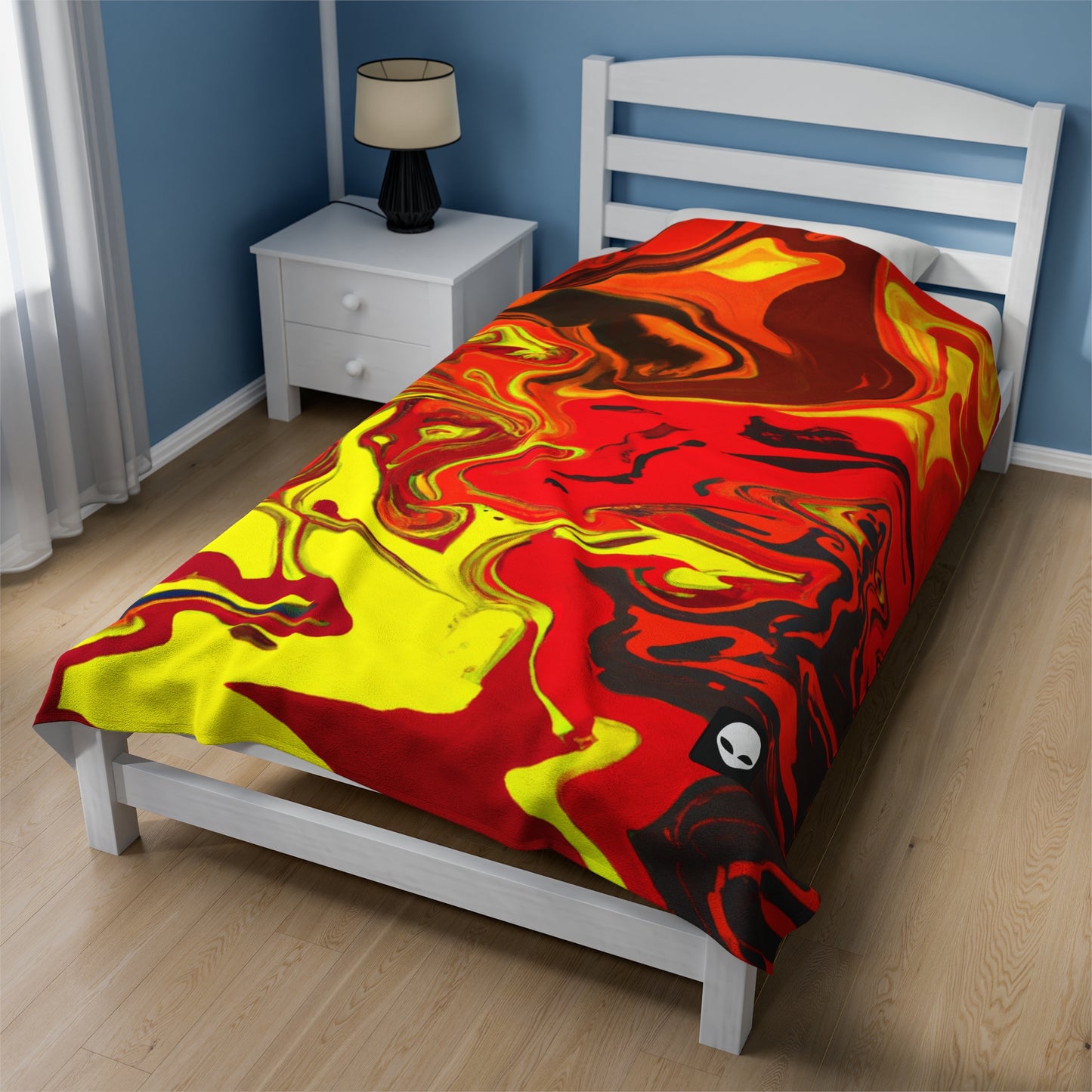 "Abstract Energy in Motion" - The Alien Velveteen Plush Blanket