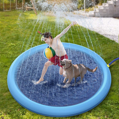 Rutschfeste Spritzschutzmatte für Kinder und Hunde, Pool, Sommer, Outdoor-Wasserspielzeug, lustige Hinterhof-Brunnen-Spielmatte