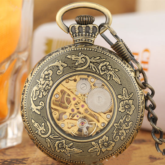 Vintage clásico regalo reloj de bolsillo personajes romanos corona reloj corona