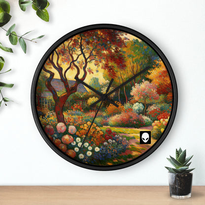 "Fauvista Garden Oasis" - El reloj de pared alienígena estilo fauvismo