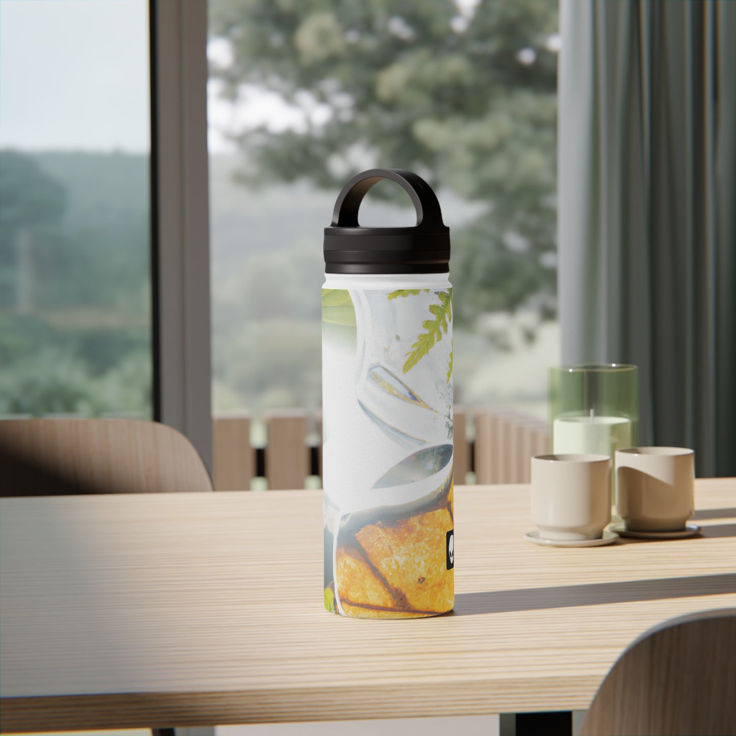 "Earth's Splendor: A Colorful Collage of Natural Wonders" - The Alien Stainless Steel Water Bottle, Handle Lid