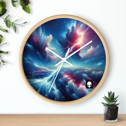 "Electricidad en el cielo" - El reloj de pared alienígena Estilo de arte digital