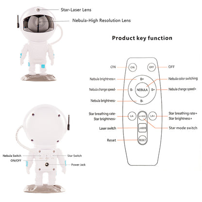 Neuer Galaxy Projektor Astronaut Sternenhimmel Projektor Fernbedienung Musik Laser