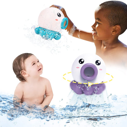 Juguete de baño con fuente de pulpo para niños, juguete de baño de ducha giratorio con chorro de agua, juguetes acuáticos de verano, juguetes de playa rociadores