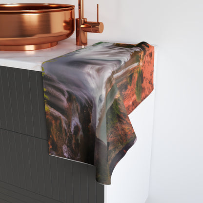 "Capturing Nature's Beauty: Crafting an Iconic Landscape in Vibrant Art" - The Alien Hand towel