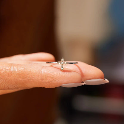 Anillo Cruz de Plata de Ley 925