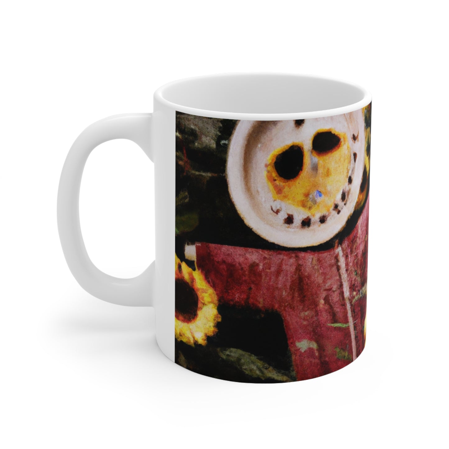 "Centinela solitario del campo de girasoles" - Taza de cerámica The Alien 11 oz