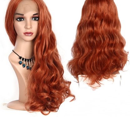 Long curly hair golden brown hood