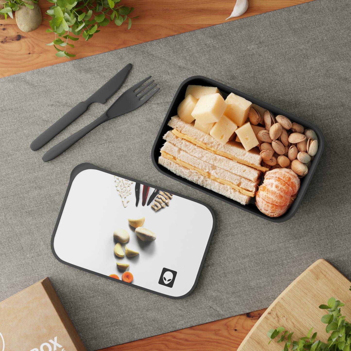 "Cooking Up Creativity: DIY Kitchen Art" - The Alien Eco-friendly PLA Bento Box with Band and Utensils