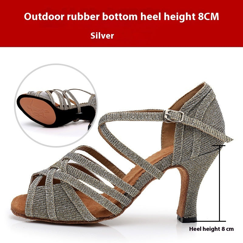 Sandalias de tacón alto con parte inferior suave a la moda para mujer
