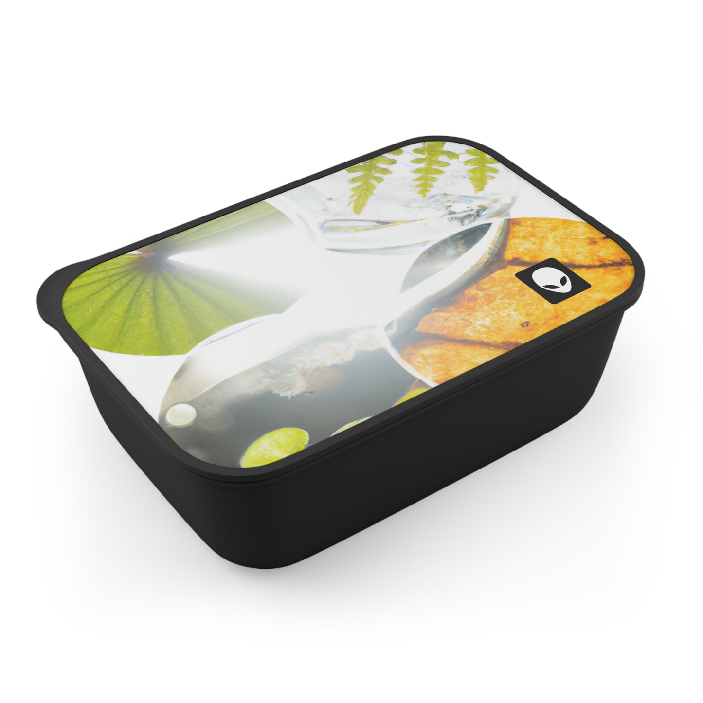 "Earth's Splendor: A Colorful Collage of Natural Wonders" - The Alien Eco-friendly PLA Bento Box with Band and Utensils